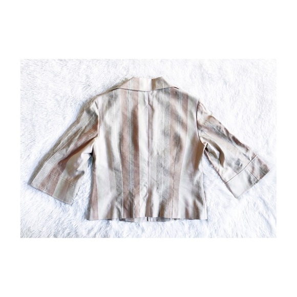 Lafayette 148 Striped Wool Casual Blazer Cream SZ6 - Picture 5 of 7